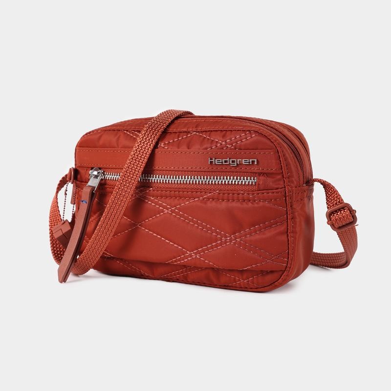 Hedgren Gewatteerd Maia Mini Rfid Crossbodytassen Dames Rood Bruin | HWC9187FN