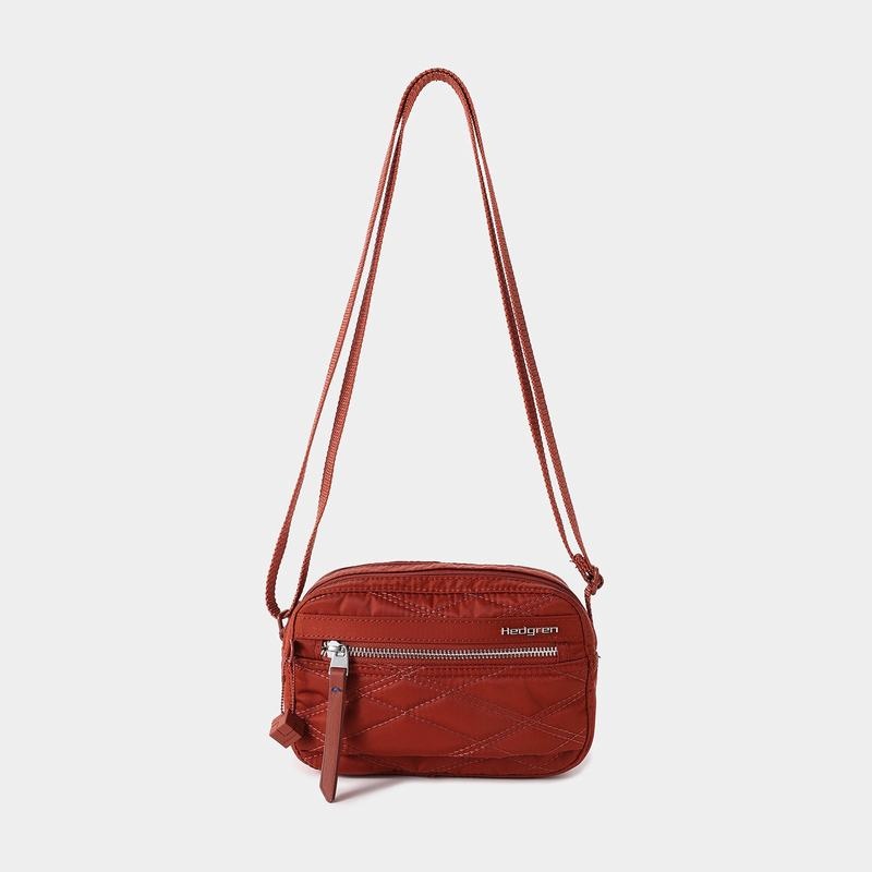 Hedgren Gewatteerd Maia Mini Rfid Crossbodytassen Dames Rood Bruin | HWC9187FN