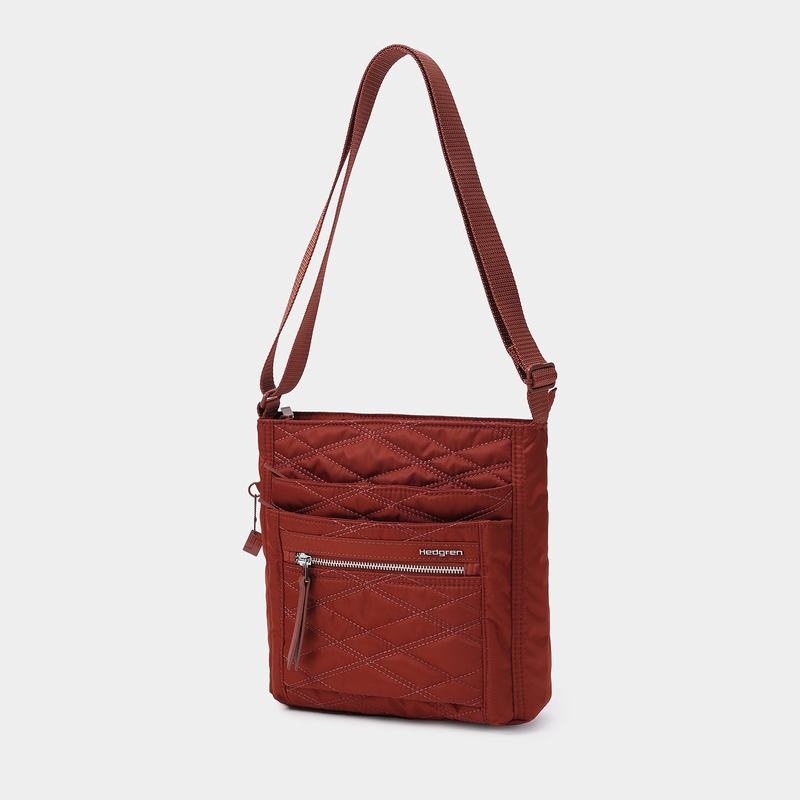 Hedgren Gewatteerd Orva Rfid Crossbodytassen Dames Rood Bruin | PCL8414PZ