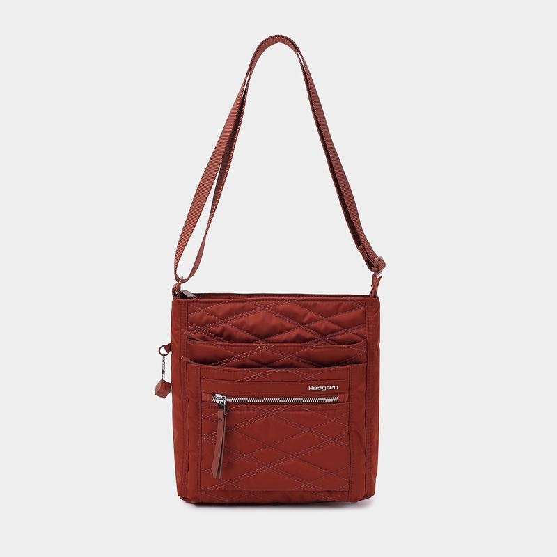 Hedgren Gewatteerd Orva Rfid Crossbodytassen Dames Rood Bruin | PCL8414PZ