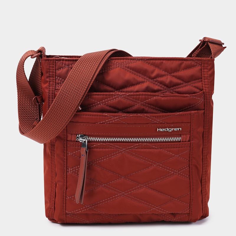 Hedgren Gewatteerd Orva Rfid Crossbodytassen Dames Rood Bruin | PCL8414PZ