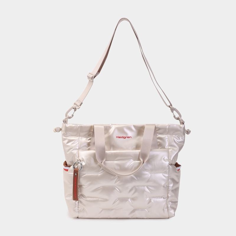 Hedgren Puffer Tote Tassen Dames Wit Beige | JXB5266QF