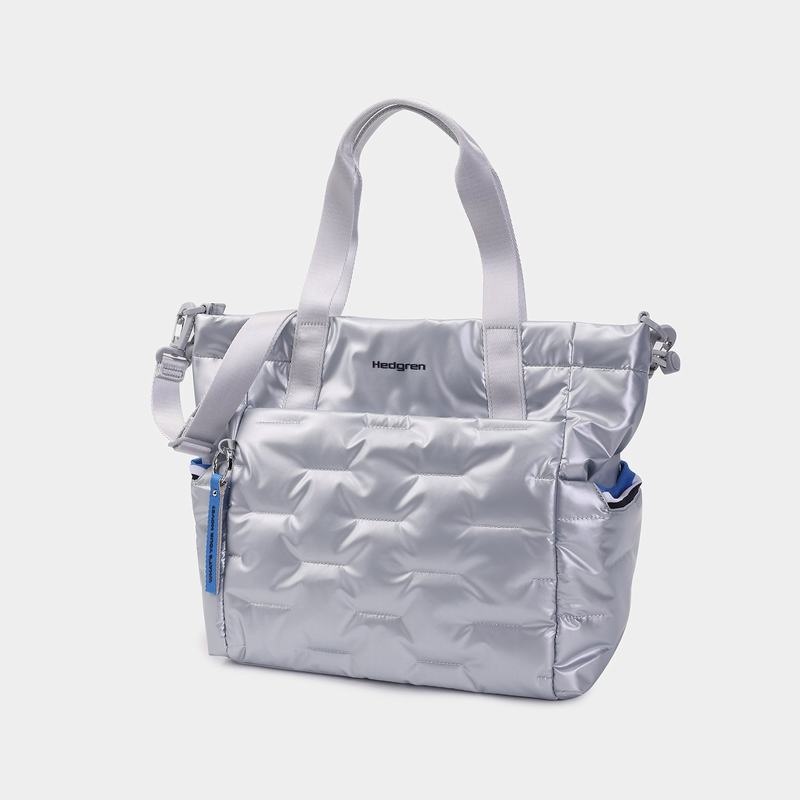 Hedgren Puffer Tote Tassen Dames Zilver Blauw | SZO6298GJ