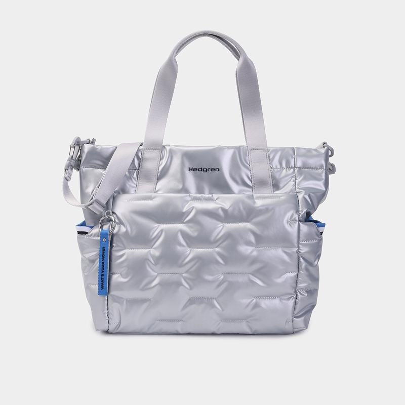 Hedgren Puffer Tote Tassen Dames Zilver Blauw | SZO6298GJ