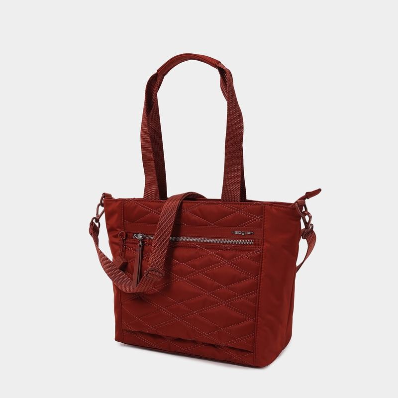 Hedgren Zoe Medium Rfid Tote Tassen Dames Rood Bruin | BJF7025KC